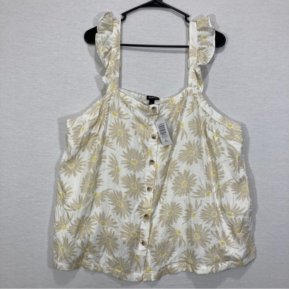 New Torrid Floral Button Detail Ultra Soft Ruffle Top size 2X - Picture 1 of 8